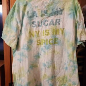 PINK Victoria's Secret Blue and Green Tie-Dye Tee